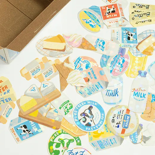 Paper Mint Dairy product Stickers