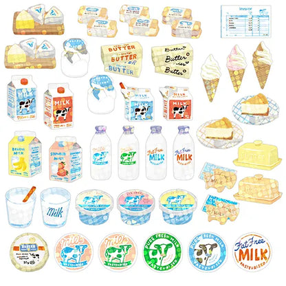 Paper Mint Dairy product Stickers