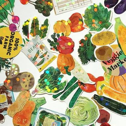 Paper Mint Vegetables Stickers