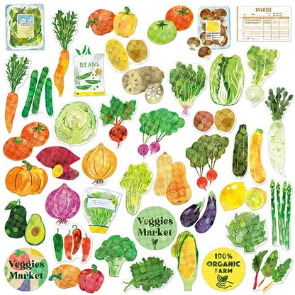 Paper Mint Vegetables Stickers