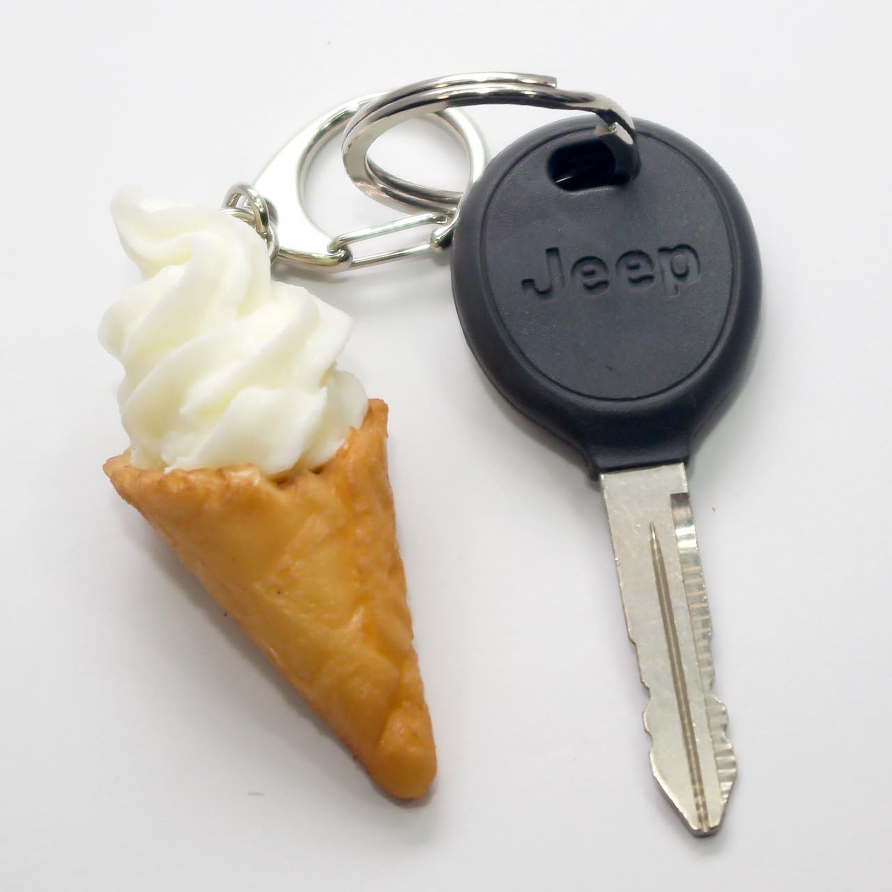 Ice cream cone keychain